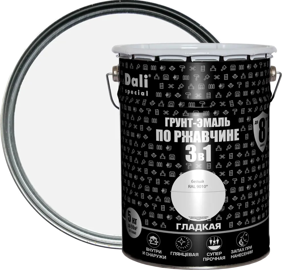 Грунт-эмаль 3 в 1 DALI для металла с антикоррозийной защитой 84584234