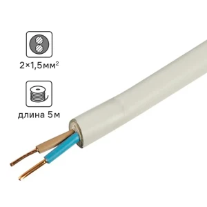 Кабель Tdm Electric NYM 2x1.5 5 м ГОСТ цвет серый