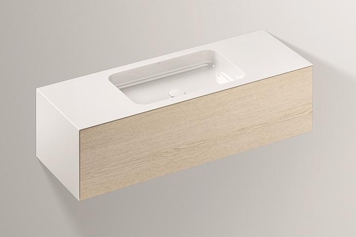 5157516000 Умывальник с тумбой, wp.folio6, белая, proshield, под дерево, матовый дуб Alape серия FO (Folio) 