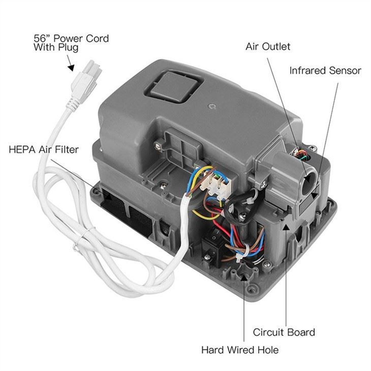 Сушилка для рук из нержавеющей стали AIKE AK2803E_583  - Вид №5