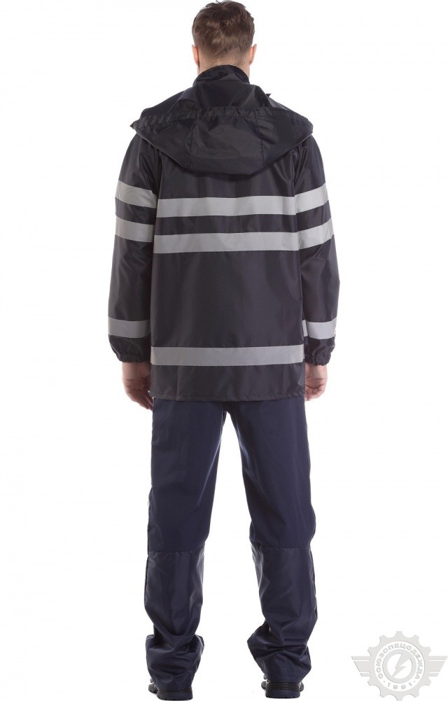 65798 Куртка-ветровка с СВП синяя  Непромокаемая спецодежда  размер 48-50/182-188  - Вид №4