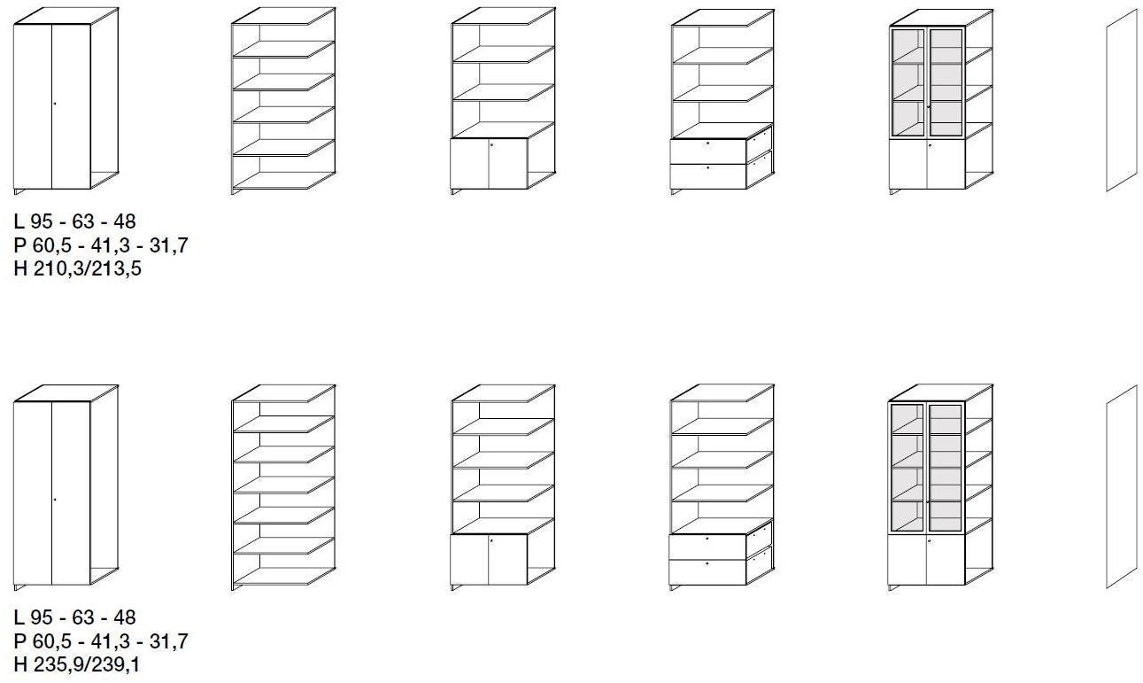 Citterio Высокий офисный шкаф с распашными дверцами с замком sun-id-1489184 - Вид №5