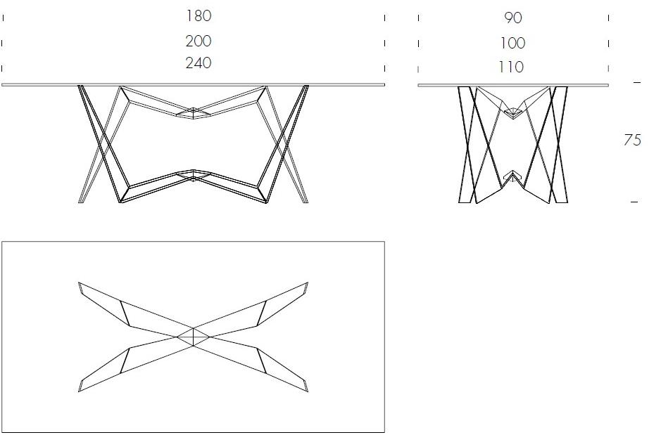 Tonin Casa Прямоугольный стеклянный стол  T8094  - Вид №6