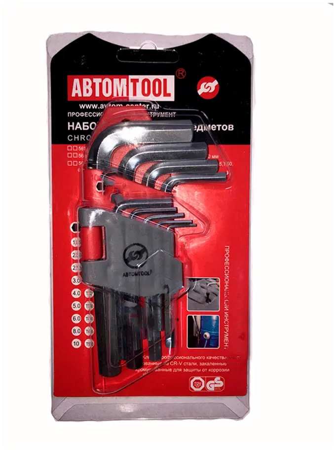 90566723 Набор ключей имбусовых шестигранных Abtomtool 56109 1.5-10 мм, 9 предметов STLM-0286079