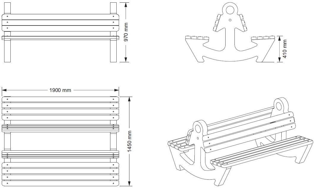 ENCHO ENCHEV - ETE Скамейка из бетона и дерева со спинкой  9  - Вид №5