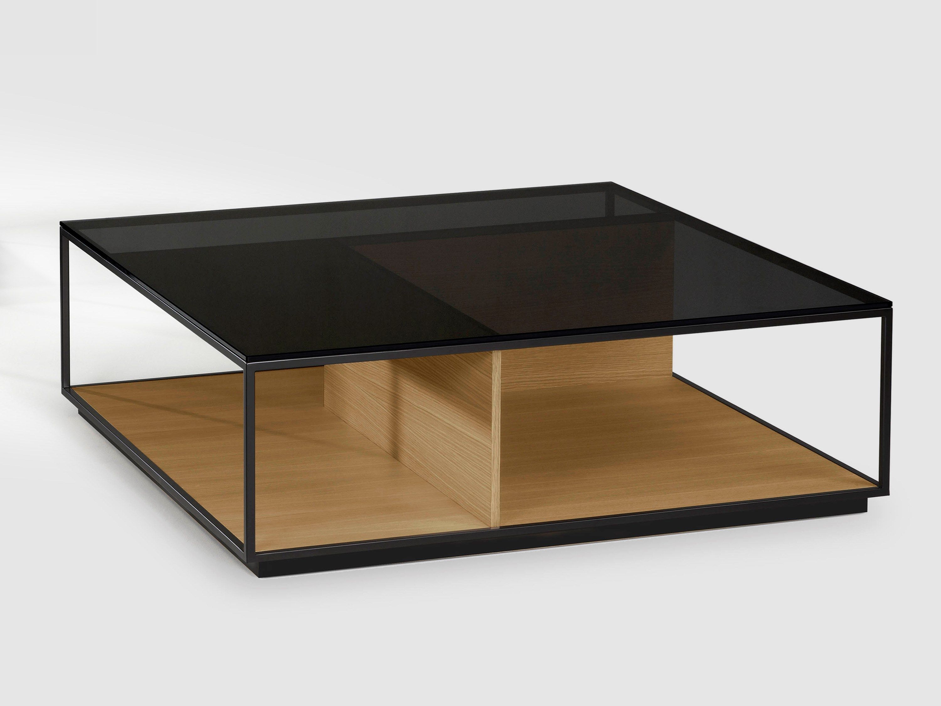 Низкий журнальный столик из дерева и стекла с журнальной стойкой Kendo Mobiliario ARCH-00076318 - Вид №3