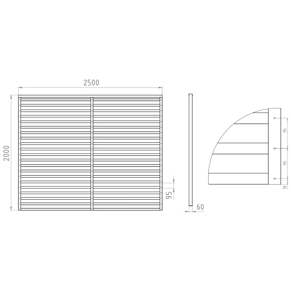 Santreyd Забор-жалюзи Вершина 2,5×2 м - приватность и вентиляция 88698250 нет STLM-1537969 - Вид №2