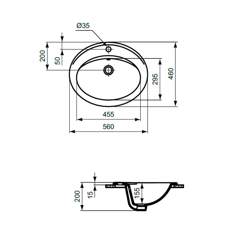 W504861 Раковина встраиваемая VIDIMA SEVA FRESH  - Вид №2