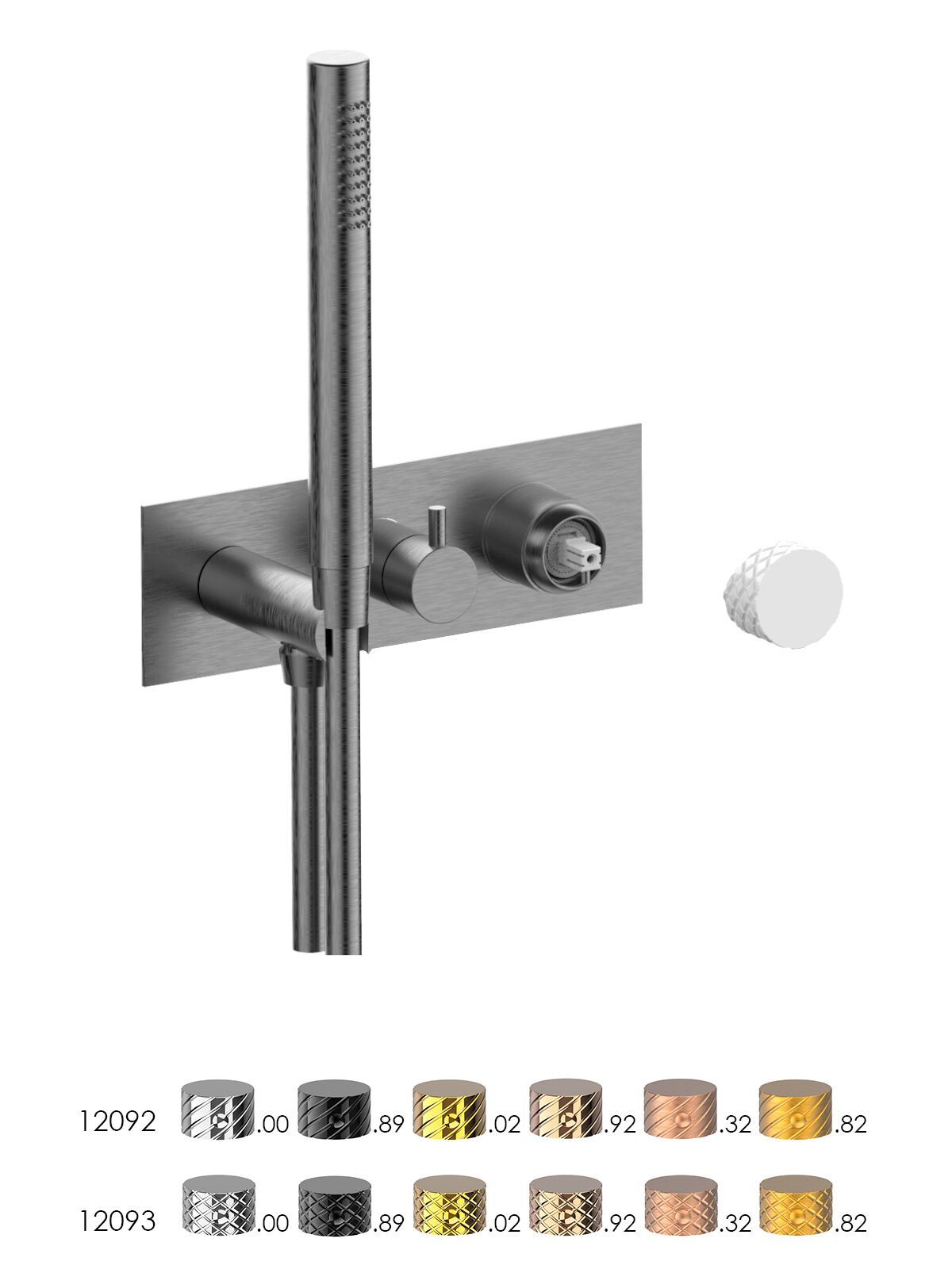 Настенный смеситель для ванны с 3 отверстиями и ручным душем Rubinetterie Frattini отдельная эстетика ARCH-00105690 - Вид №24