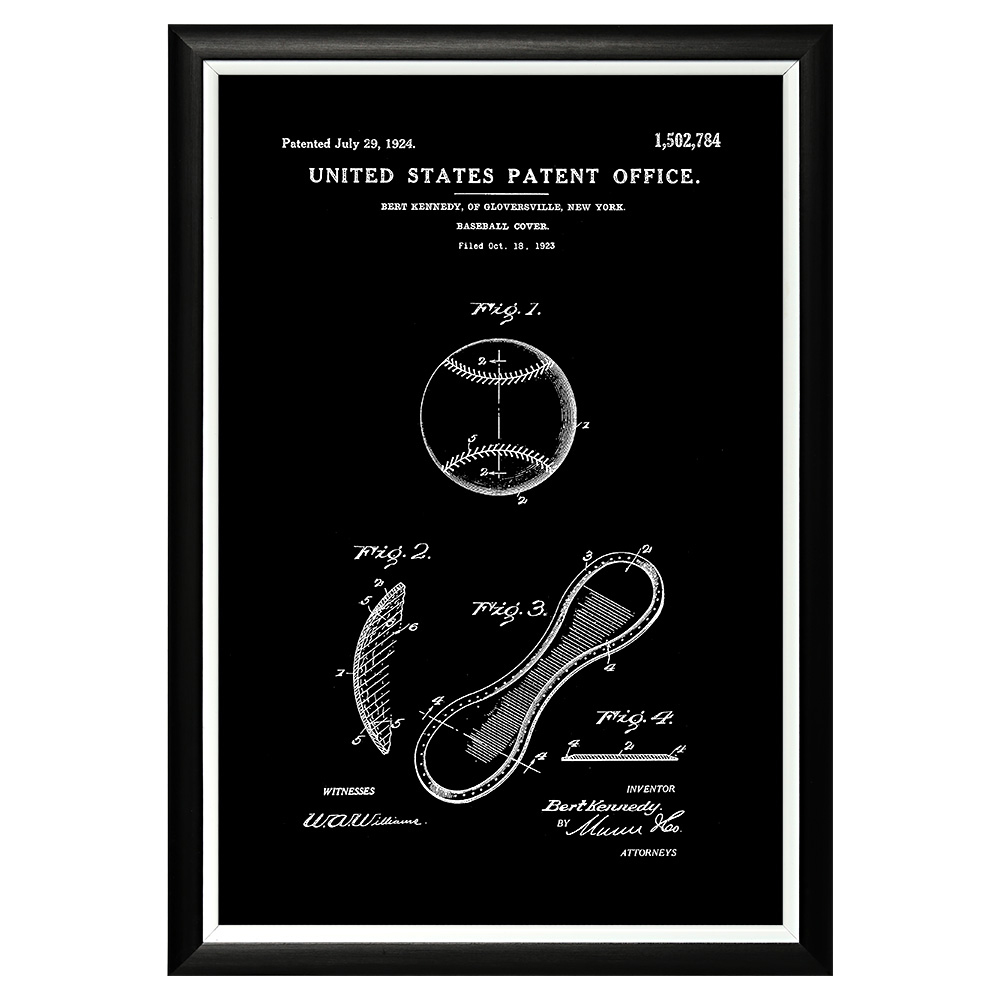 896521252_1818 Арт-постер «Патент на бейсбольный мяч, 1924» Object Desire 