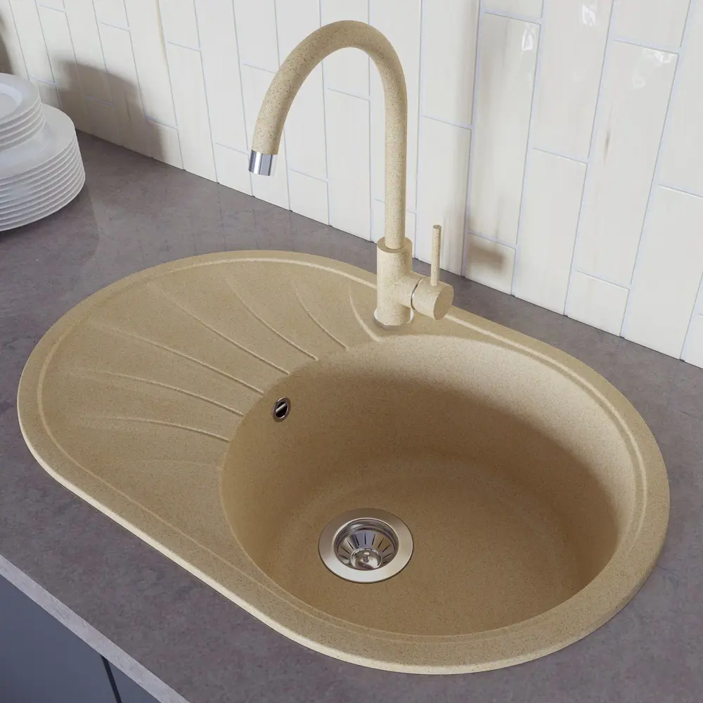 DR.GANS Арена - кухонная мойка из литого мрамора с крыльями 82502607 STLM-1566551