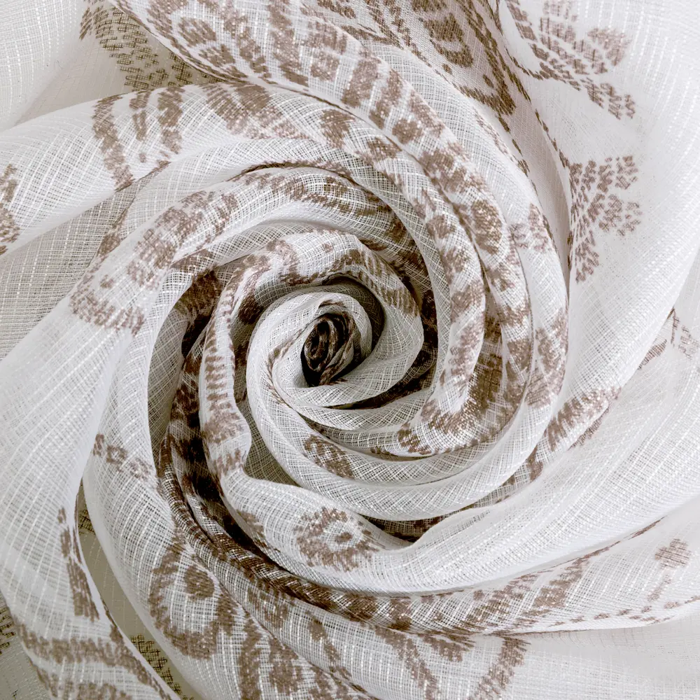 Тюль на ленте «Королевский цветок» 300х260 см цвет белый WITERRA STLM-2139975 - Вид №1