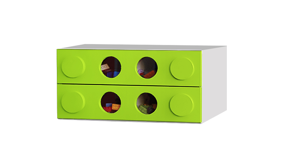 Комод детский малый с 2 ящиками и декором "Леголенд" МАНДАРИН ЛЕГОЛЕНД 178726 Розовый Santreyd  - Вид №2