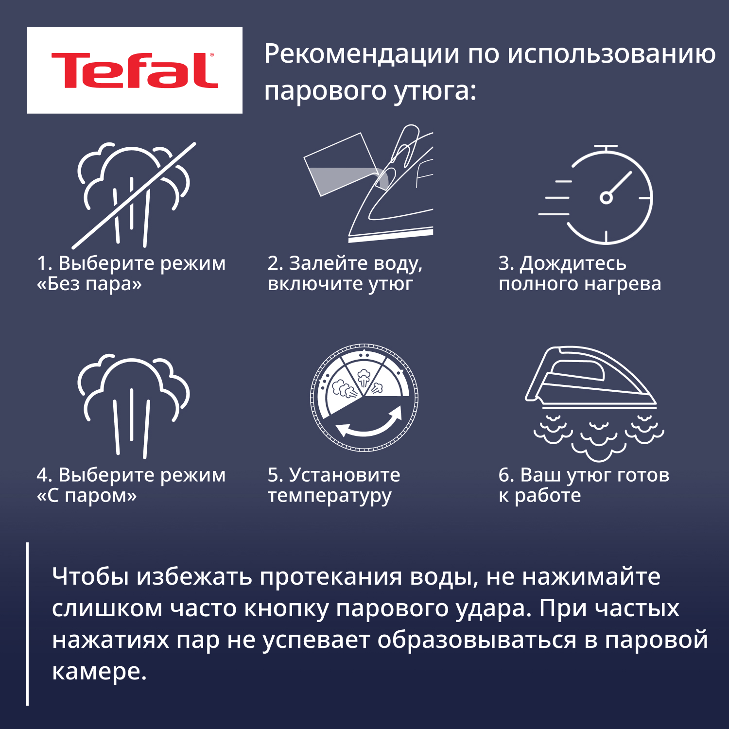 5404208 Утюг Tefal Smart Protect Plus FV6872E0 синий STDN-0086145 - Вид №16