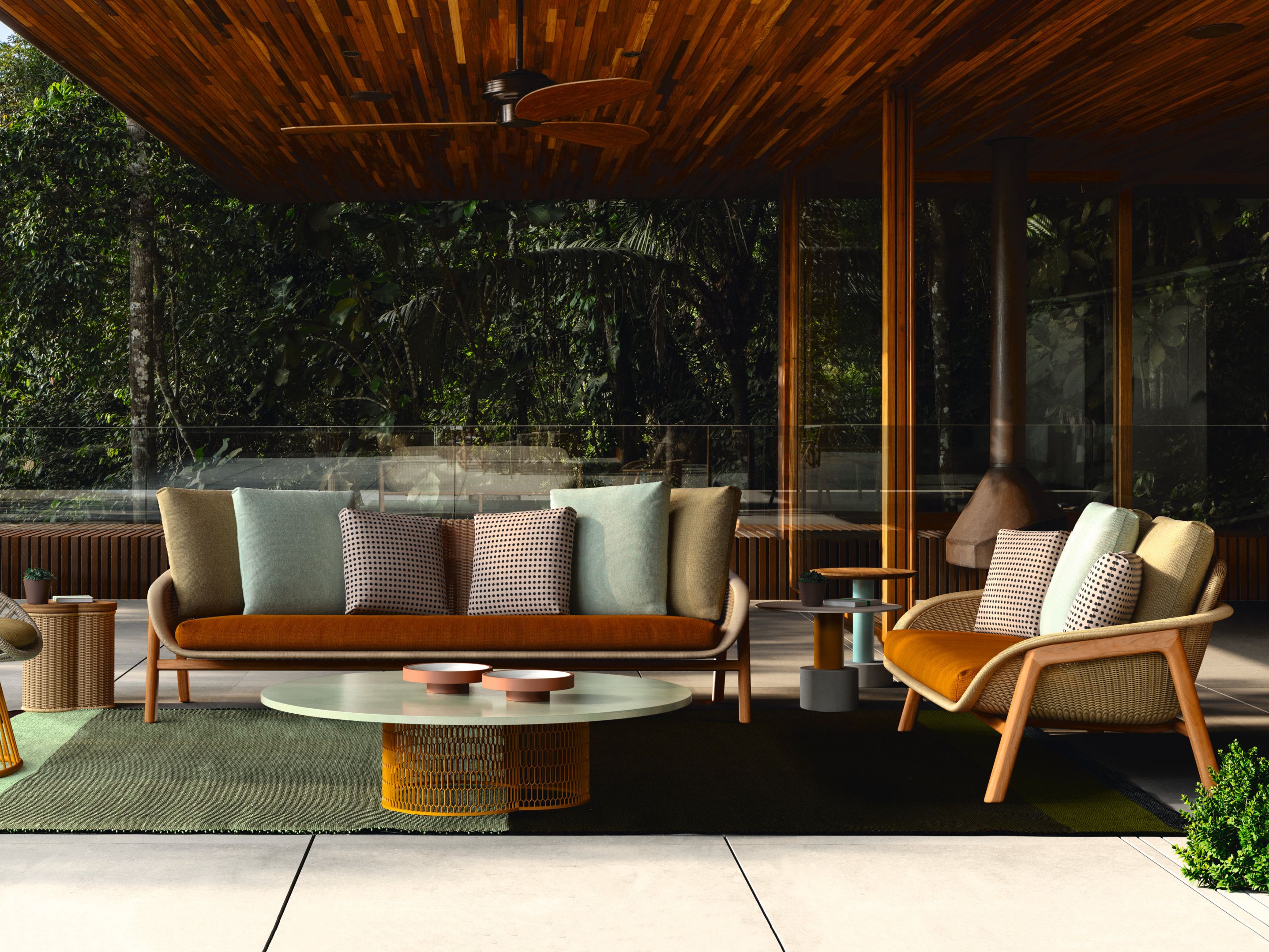 Садовый диван из синтетического волокна Kettal плетеная ARCH-00147650 - Вид №2