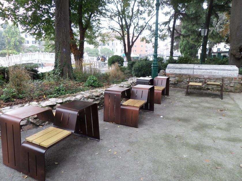 Euroform W Скамья из стали и дерева со спинкой  4520, 4525  - Вид №3