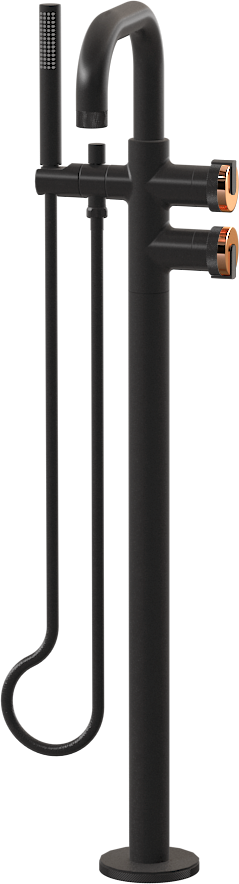 E-11557-R1RG-L1BK-BK Смеситель напольный отдельностоящий (внешняя часть) GRAFF MOD+