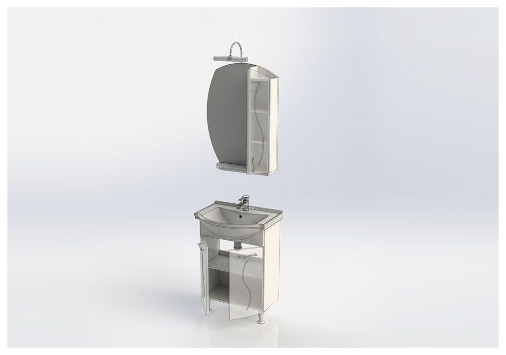Мебель для ванной Aquanet Моника 60 белый 00187565 - Вид №7