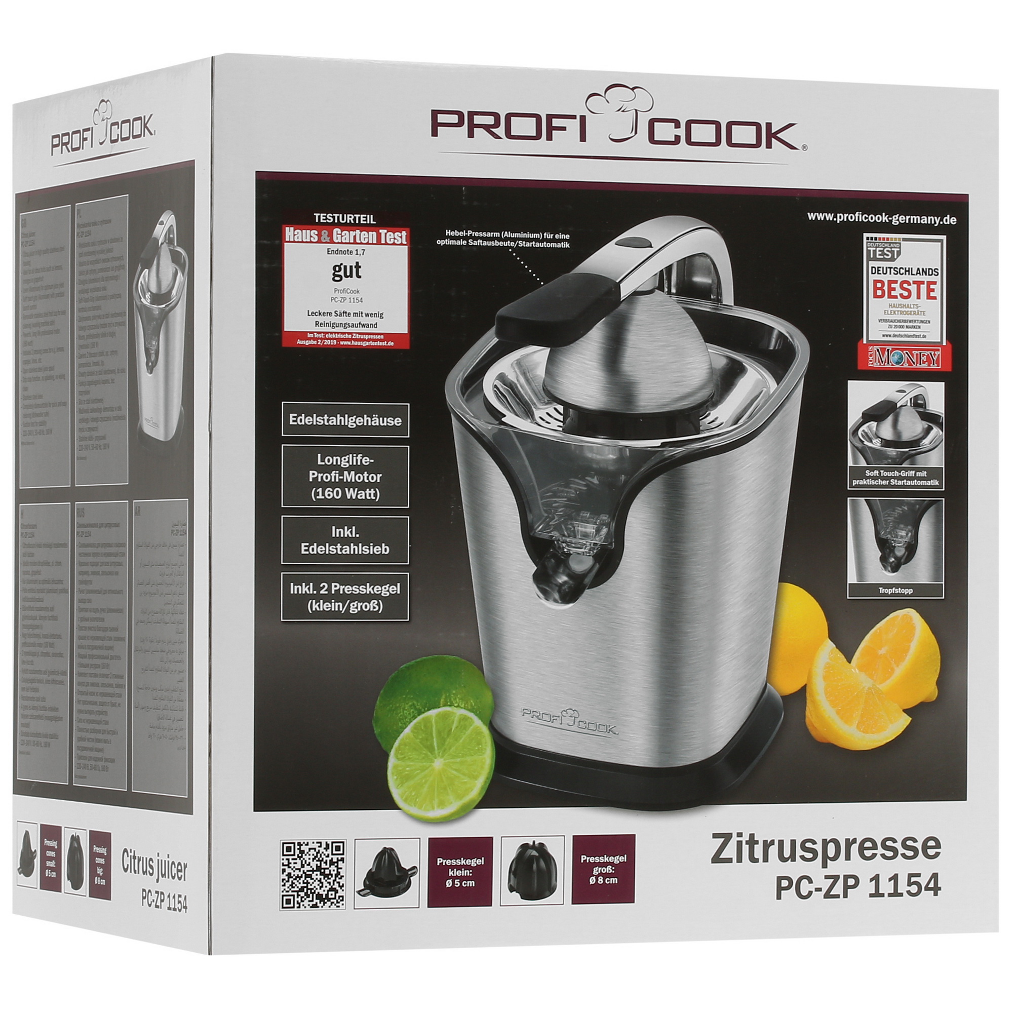 8195394 Соковыжималка электрическая Profi Cook PC-ZP 1154 серебристый ProfiCook STDN-0103637 - Вид №7