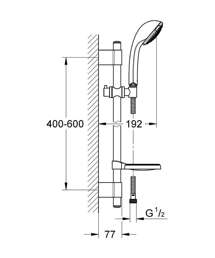 27132000 Душевой гарнитур с полочкой Grohe Relexa хром - Вид №1
