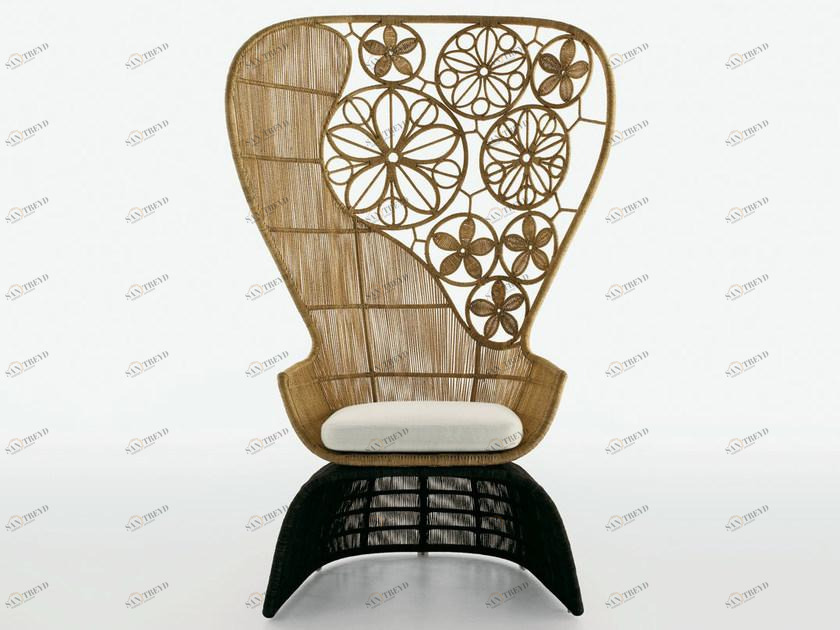 B&B Italia Outdoor Садовое кресло с плетением из полиэтилена или абаки Crinoline sun-id-1369462