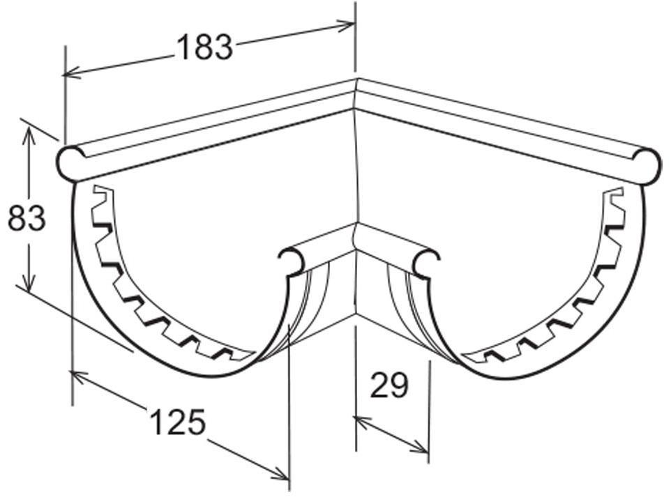 First Corporation Единый уголок для желоба First plast An125n - Вид №1