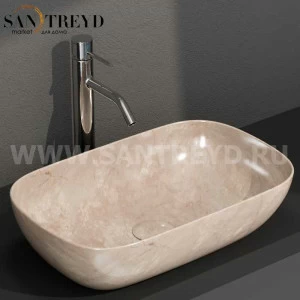 B6R60AB Накладная раковина на столешницу  прямоугольная Ceramica Globo T-EDGE