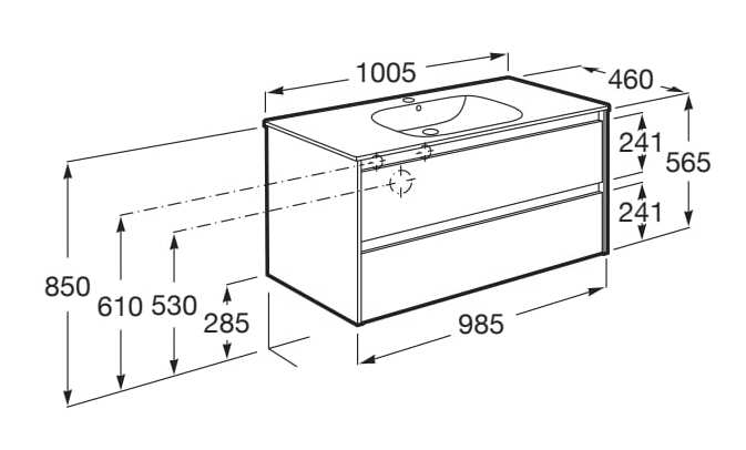 Деревянный подвесной умывальник с ящиками Roca Tenet ARCH-00042769 - Вид №14