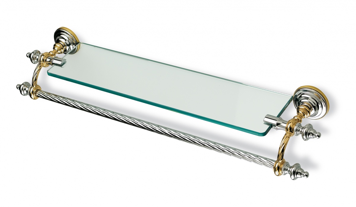 G33(16) Stil Haus Giunone, стеклянная полка + полотенцедержатель, цвет золото
