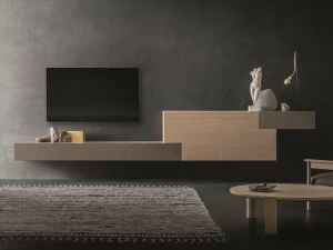 ZANETTE Настенная модульная стенка для хранения из дуба Lei