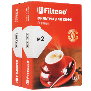 9235049 Фильтр для кофе Filtero №2/160 Premium №2 белый