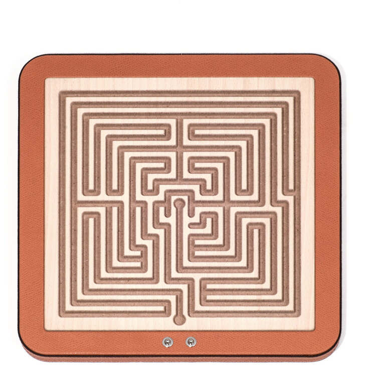 Арианна Квадратный лабиринт - 28X28XH2 см / зернистая кожа_петроль-синий