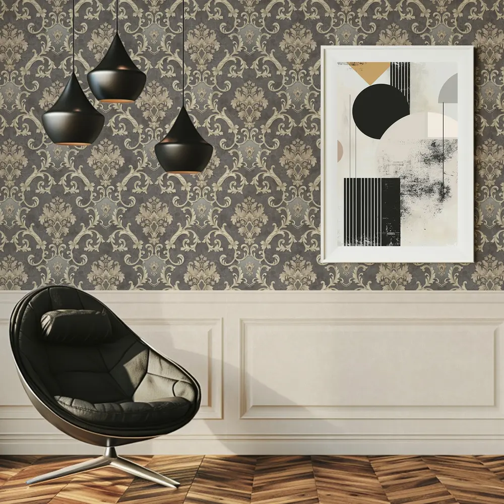 Флизелиновые обои Изабелла графит 1.06 м - Московская Обоенная Фабрика 89399386 МОСКОВСКАЯ ОБОЙНАЯ ФАБРИКА STLM-1462536 - Вид №2