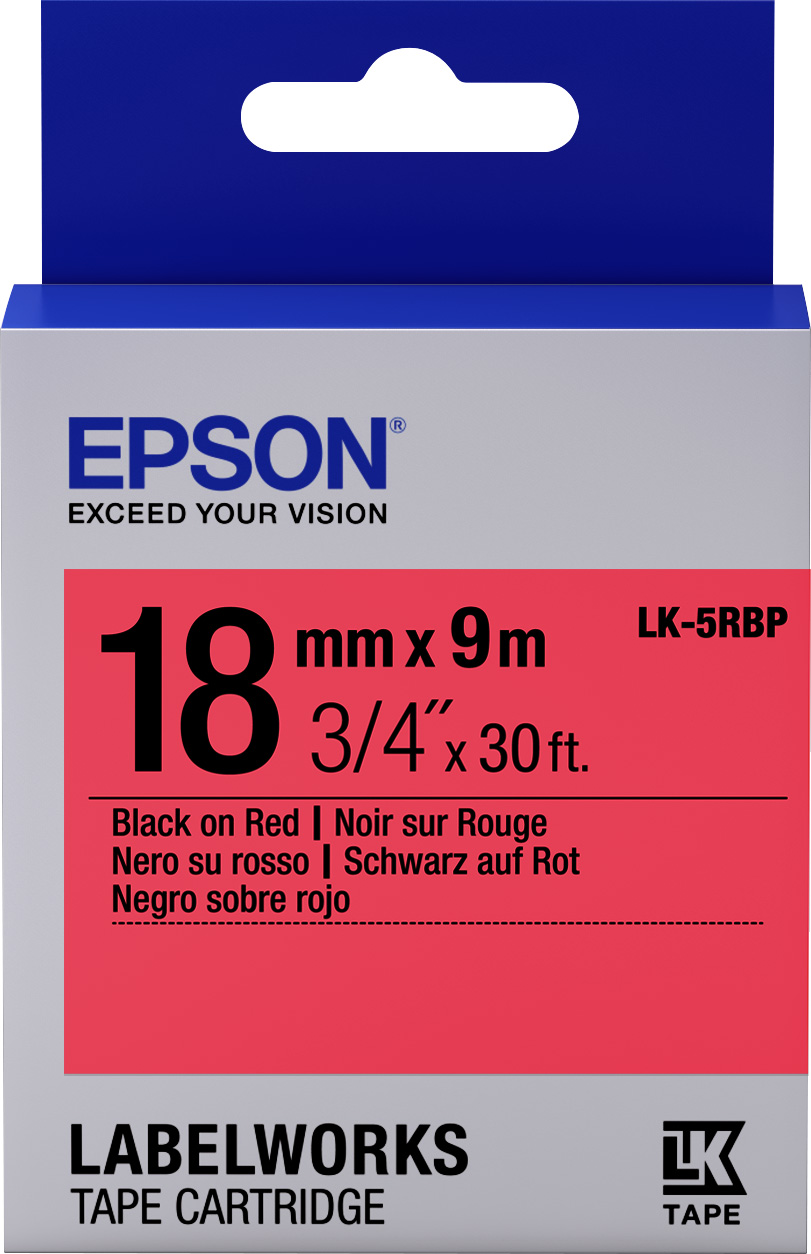 C53S655002 tape - lk5rbp pastel blk/red 18/9 Epson Santreyd 