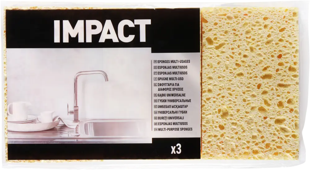 81981285 Губки для уборки Impact 11x7x2.5 см целлюлоза 3 шт. STLM-0016495