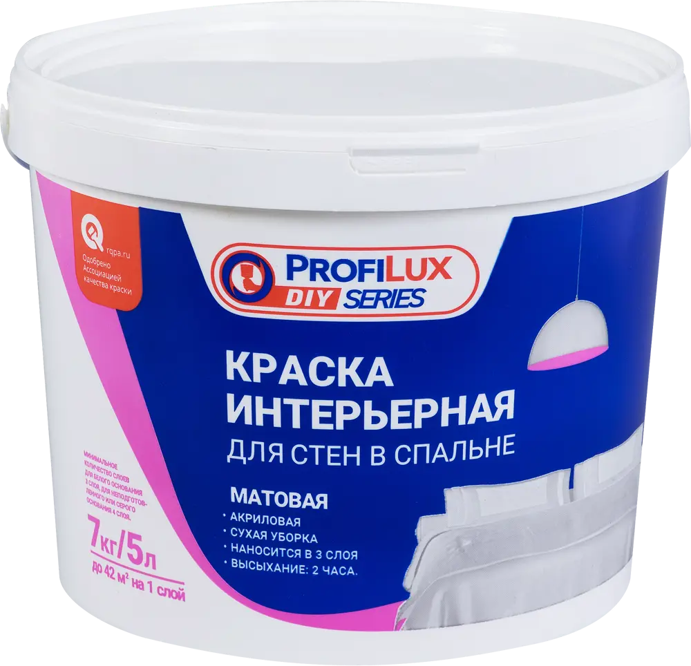 82141654 Краска для стен и потолков Profilux матовая цвет белый база А 7 кг STLM-0020253