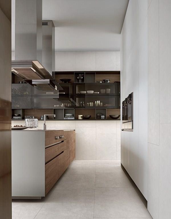 Poliform Кухня из стали и дерева с полуостровом sun-id-1424834 - Вид №14