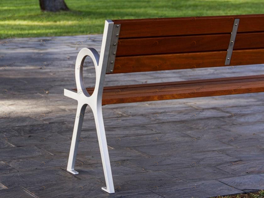 URBIDERMIS Скамья из дерева с подлокотниками со спинкой sun-id-1382356