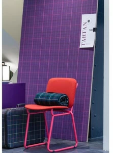 Manganèse Éditions Обои с цифровой печатью в клетку Tartan