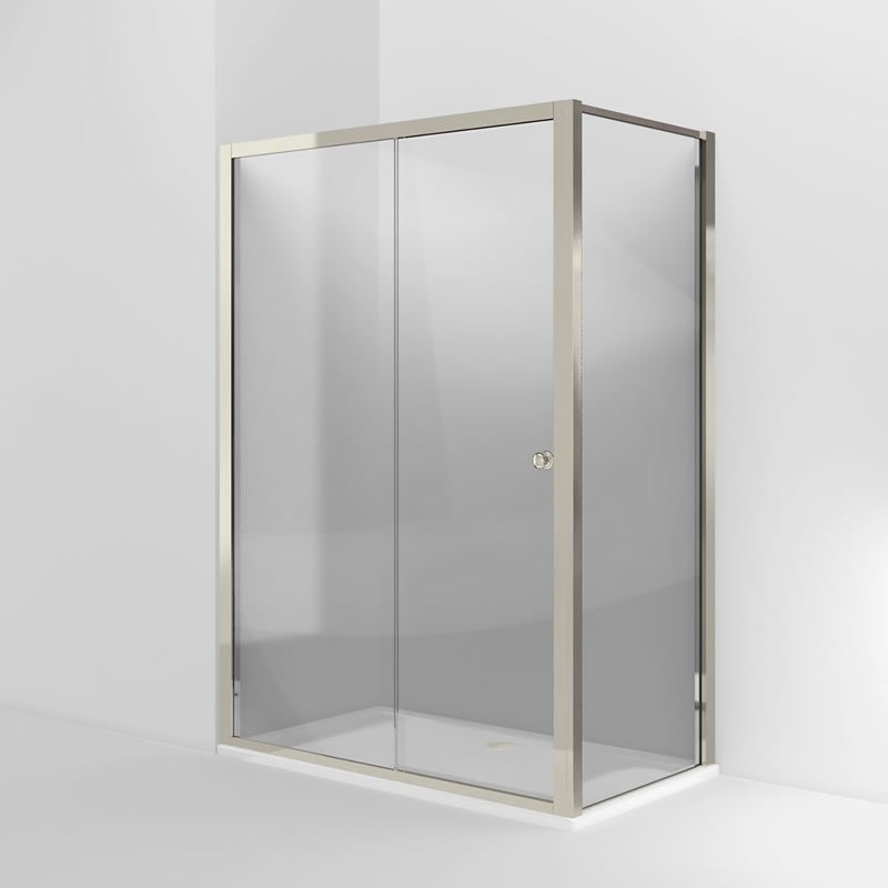 Дверь Arcade 1400mm раздвижная с боковым экраном 800mm, никель [ARC47 + ARC52] Arcade Burlington ARC47A, ARC47B, ARC52 - Вид №1