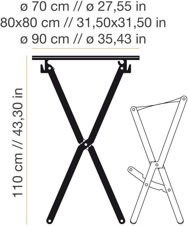 DVELAS Круглый складной высокий стол Dinghy sun-id-1514010 - Вид №5