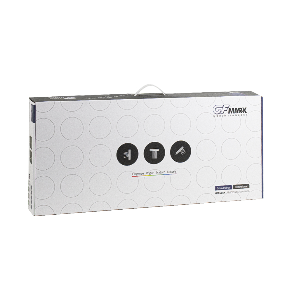 GFmark - Стойка душевая "тропический душ" с двумя лейками, квадратная с полосками, код: 3060  - Вид №1