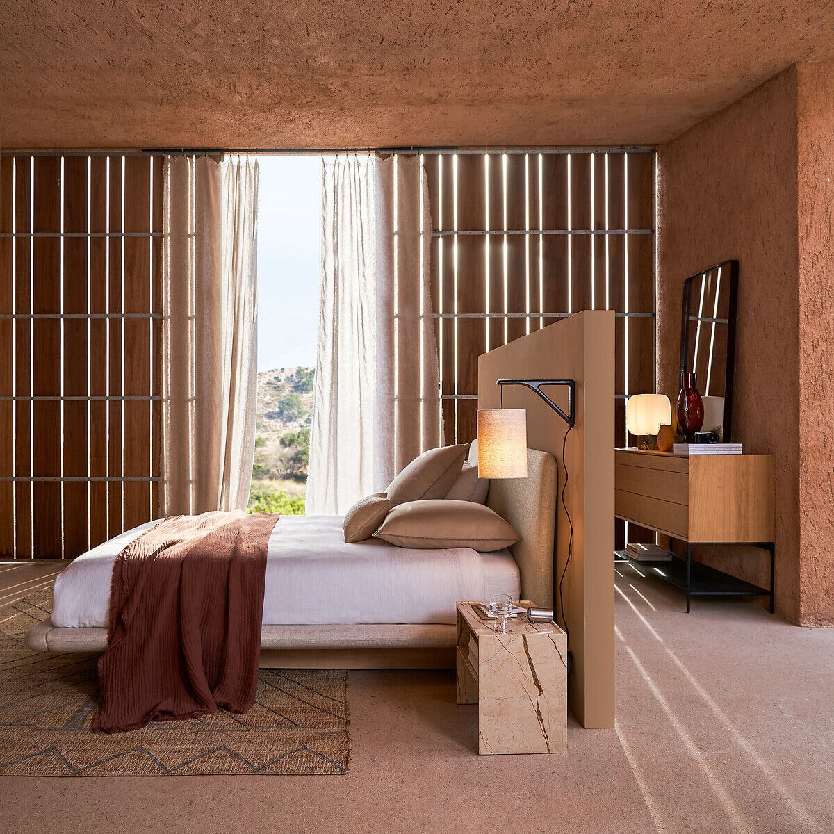 Бронзовый настенный светильник с льняным абажуром AMPM Jakoma ARCH-00095789 - Вид №5