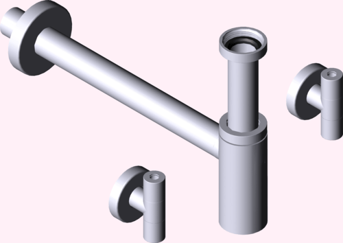 Канализационная арматура  Сифоны для умывальников и биде  Бутылочные сифоны Eleganta, угловые вентили VIEGA 492 489 Модель 5788.4 Santreyd  - Вид №3