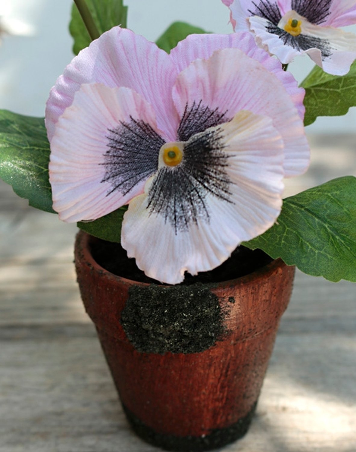 2898 597 a2 Анютины глазки искусственные, горшечные, 17 см, антично-розовые H-andreas  - Вид №1