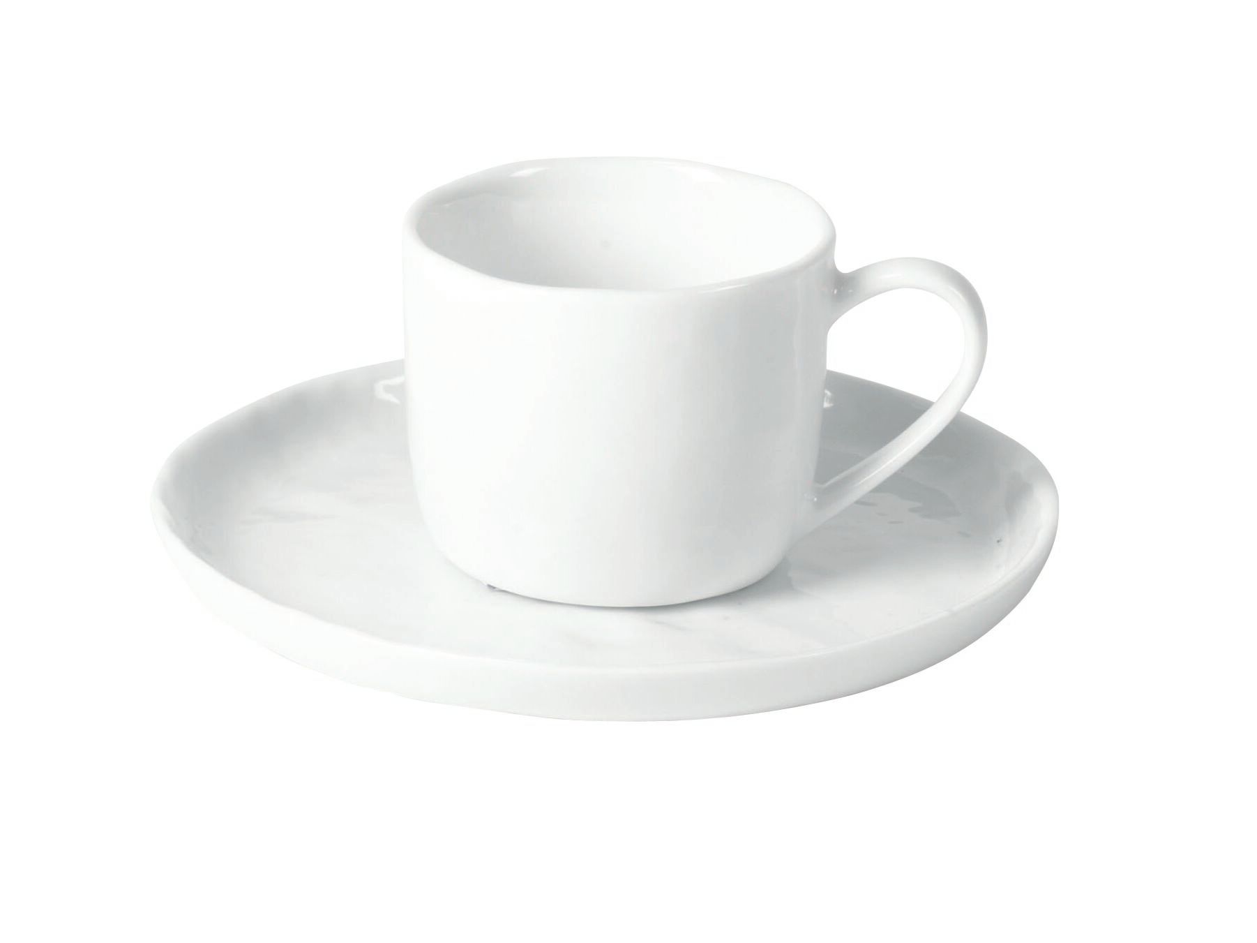 Фарфоровая чашка с блюдцем POMAX Porcelino White ARCH-00029098