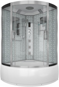 Душевая кабина NG-7744W (1200x1200х2150) высокий поддон стенки БЕЛЫЕ