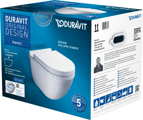 45270900A1 Подвесной унитаз настенный Белый Duravit Starck 3 Германия - Вид №1