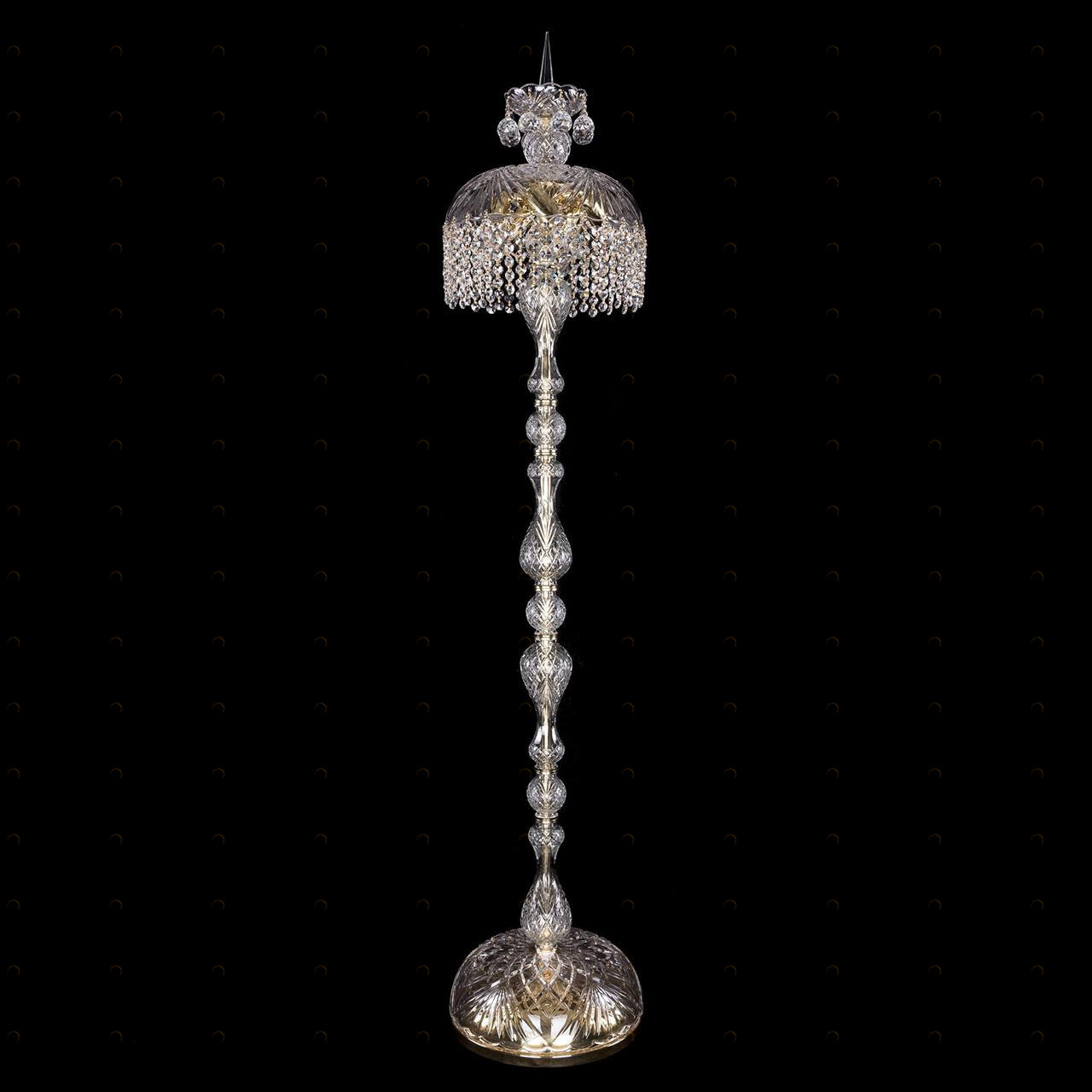 Торшер дизайнерский Bohemia Ivele Glass Gold 5877/30-150/G/R14 BOHEMIA IVELE ПОД СТАРИНУ, ЭЛИТНЫЕ 081250 Прозрачный 