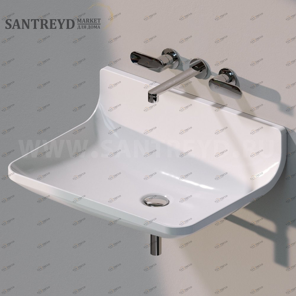 PT64L9016 Подвесная раковина настенная прямоугольная Ceramica Flaminia Plate белая